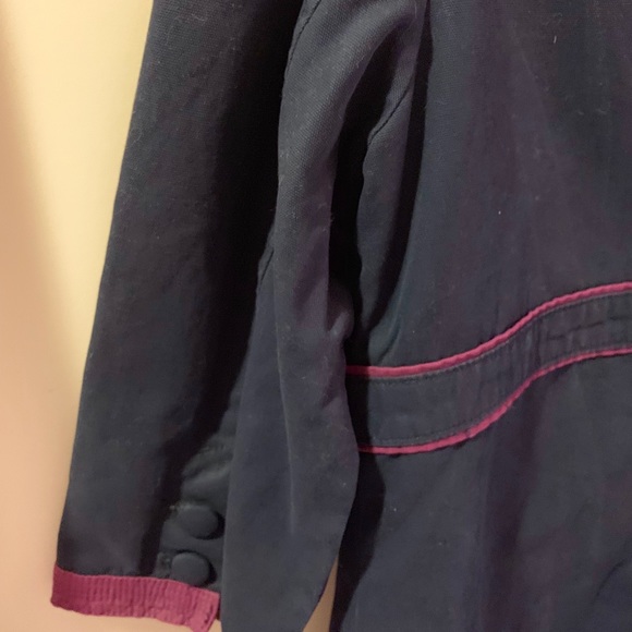 NWT Old Navy Navy & Purple Button Down Pea Coat - Picture 4 of 5